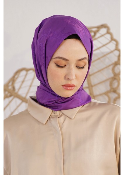 Scarf Jakar Eşarp - Retro Floş Jakar Eşarp 4262 modelleri