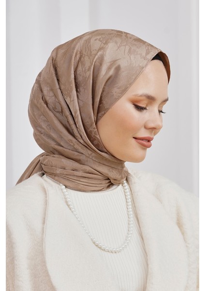 Scarf Jakar Eşarp - Floş Jakar Mermer Eşarp 4258