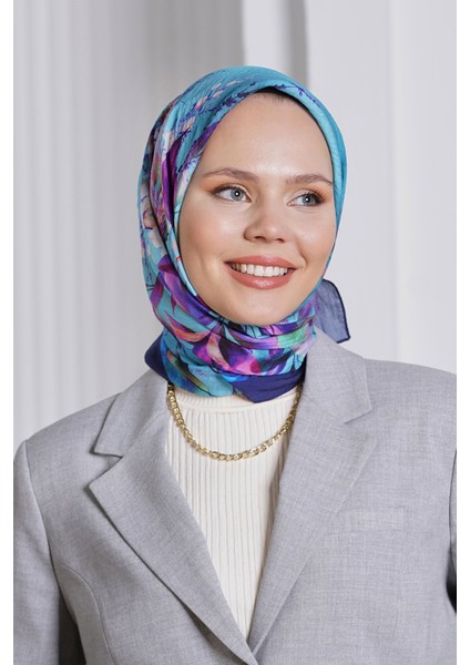 Scarf Diamond Eşarp - Diamond Flor Ipeksi Eşarp 4297