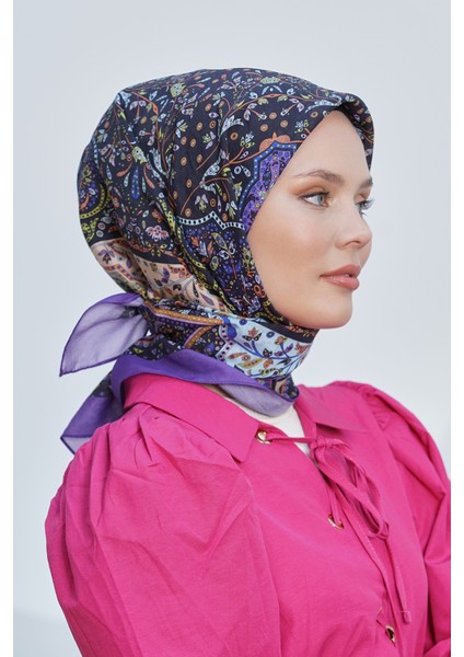 Scarf Diamond Eşarp - Diamond Harmony Black Ipeksi Eşarp 4316