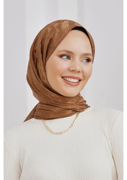 Scarf Jakar Eşarp - Floş Jakar Mermer Eşarp 4258