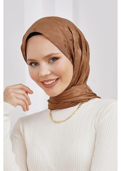 Scarf Jakar Eşarp - Floş Jakar Mermer Eşarp 4258