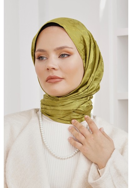 Scarf Jakar Eşarp - Floş Jakar Mermer Eşarp 4258