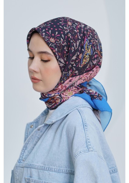 Scarf Diamond Eşarp - Diamond Harmony Black Ipeksi Eşarp 4316
