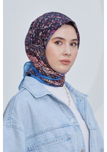 Scarf Diamond Eşarp - Diamond Harmony Black Ipeksi Eşarp 4316