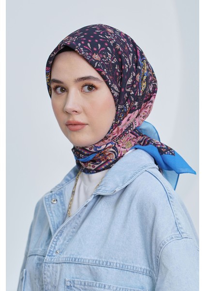 Scarf Diamond Eşarp - Diamond Harmony Black Ipeksi Eşarp 4316