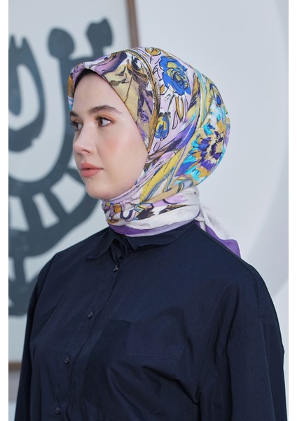 Scarf Diamond Eşarp - Diamond Roza Ipeksi Eşarp 4286
