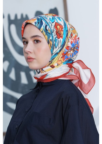Scarf Diamond Eşarp - Diamond Roza Ipeksi Eşarp 4286