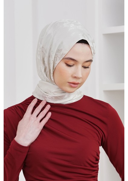 Scarf Jakar Eşarp - Floş Jakar Mermer Eşarp 4258