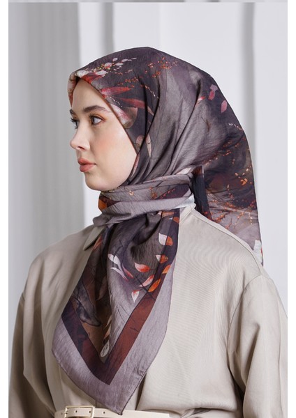 Scarf Diamond Eşarp - Diamond Flor Ipeksi Eşarp 4297