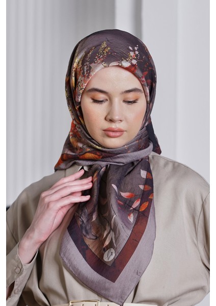 Scarf Diamond Eşarp - Diamond Flor Ipeksi Eşarp 4297