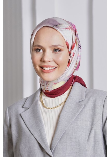 Scarf Diamond Eşarp - Diamond Flor Ipeksi Eşarp 4297