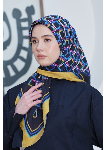 Scarf Diamond Eşarp - Diamond Plaid Ipeksi Eşarp 4296