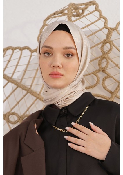 Scarf Jakar Eşarp - Retro Floş Jakar Eşarp 4262 modelleri