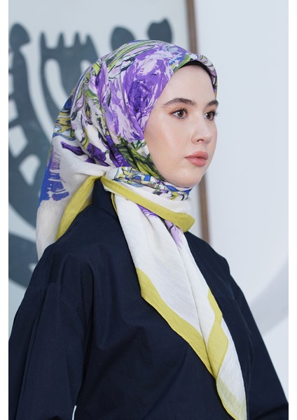 Scarf Diamond Eşarp - Diamond Roza Ipeksi Eşarp 4286