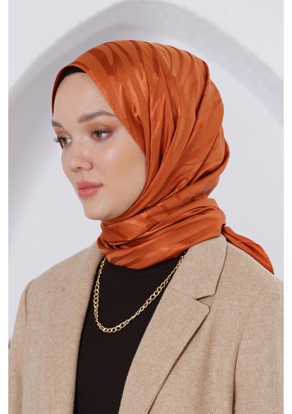 Scarf Jakar Şal - Zebra Floş Jakar Şal 4291