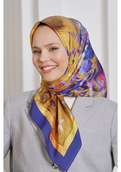 Scarf Diamond Eşarp - Diamond Flor Ipeksi Eşarp 4297