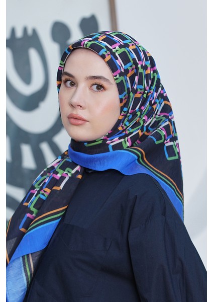 Scarf Diamond Eşarp - Diamond Plaid Ipeksi Eşarp 4296