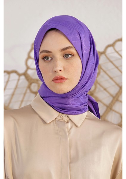 Scarf Jakar Eşarp - Retro Floş Jakar Eşarp 4262 modelleri