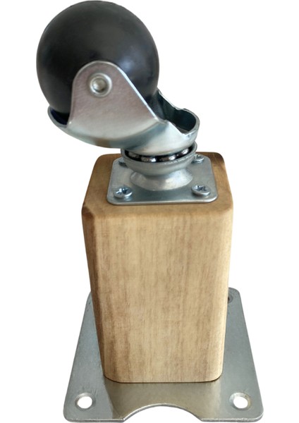 Kale Ahşap Top Tekerli Ayak Mobilya Masa ve Dolap Tekerli Ayağı Frensiz(12CM - 15CM)(CEVİZ)
