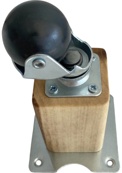 Kale Ahşap Top Tekerli Ayak Mobilya Masa ve Dolap Tekerli Ayağı Frensiz(12CM - 15CM)(CEVİZ)