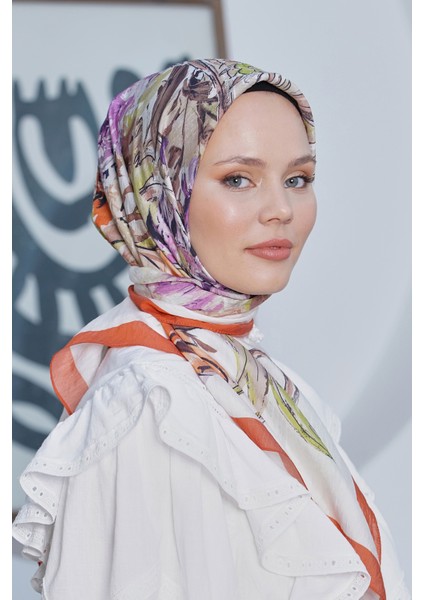 Scarf Diamond Eşarp - Diamond Roza Ipeksi Eşarp 4286 fiyatları