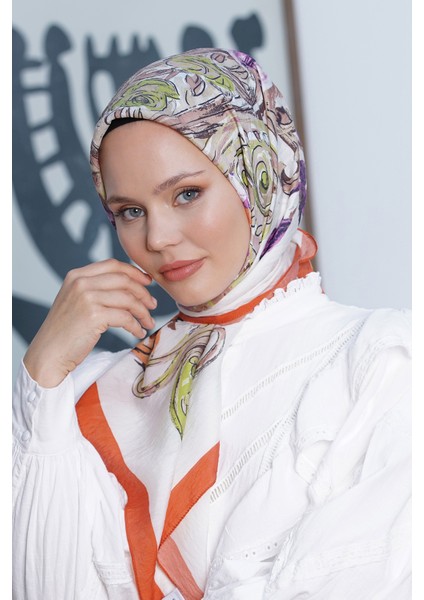 Scarf Diamond Eşarp - Diamond Roza Ipeksi Eşarp 4286 modelleri