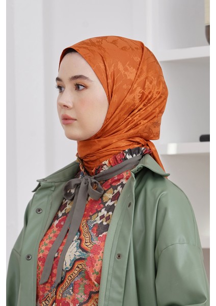 Scarf Jakar Şal - Mermer Floş Jakar Şal 4257
