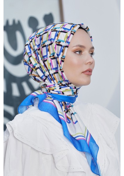 Scarf Diamond Eşarp - Diamond Plaid Ipeksi Eşarp 4296