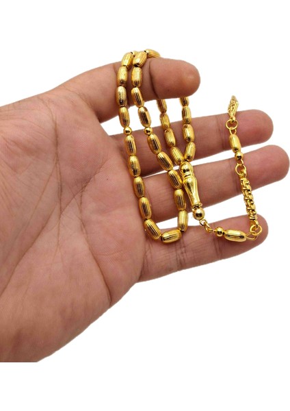 Çizgili Model Altın Benzetme Metal Tesbih fiyatları