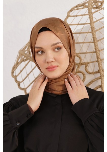 Scarf Jakar Şal - Retro Floş Jakar Şal 4261