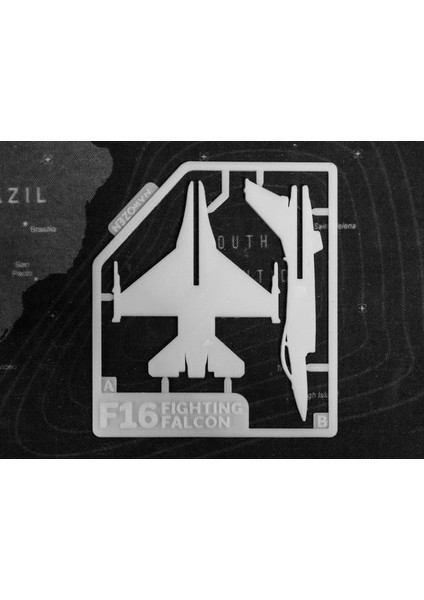 F16 Şavaş Uçağı Kart Kit Beyaz 4462185