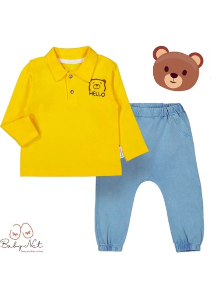 Hello Lacoste Ayı Baskılı Kotlu Erkek Takım