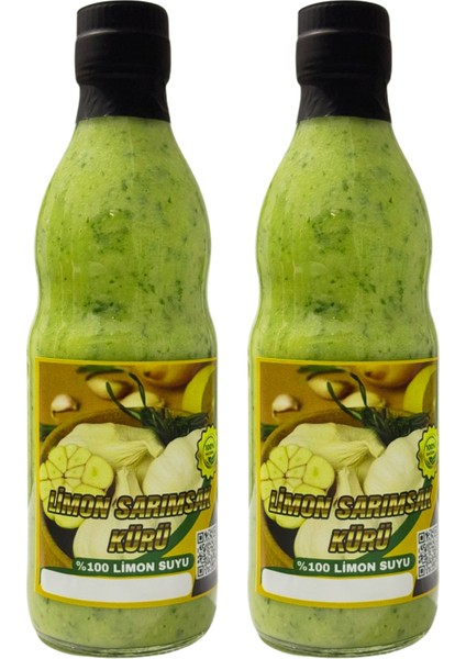 Limon Sarımsak Kürü Maydanozlu 2 x 500 ml Cam Şişe %100 El Yapımı