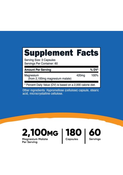 Magnesium Malate 420 Mg 180 Capsules Usa fırsatları
