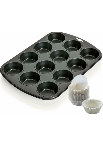 Muffin Kalıbı 12 Hazneli 60 Adet Kağıt Kalıp