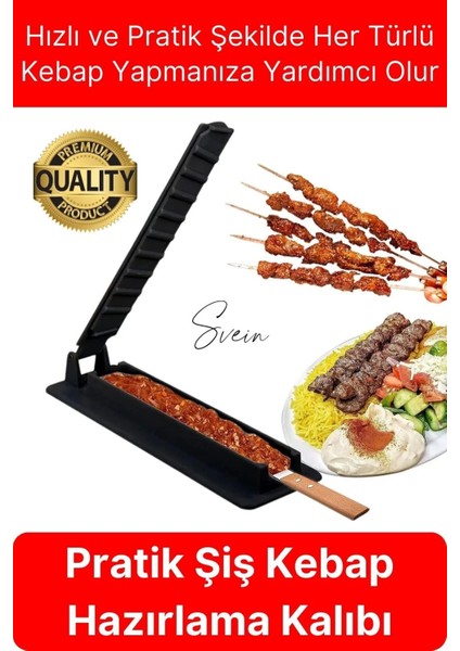 Pratik Kolay Hızlı Adana Urfa Şiş Kebap Yapma Kalıbı Kebapmatik Makinesi Et Hazırlama Aparatı Kutusu