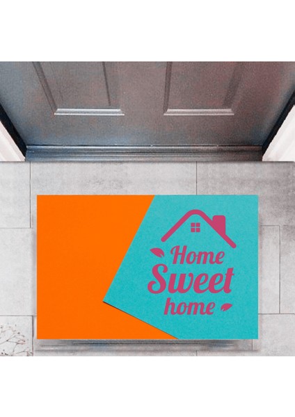 Kapı Önü Paspası Dekoratif Dijital Baskı Home Sweet Home P-2329