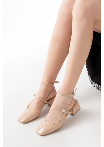 ST-003 Nut Rugan Günlük 4 cm Topuklu Bayan Ayakkabı modelleri