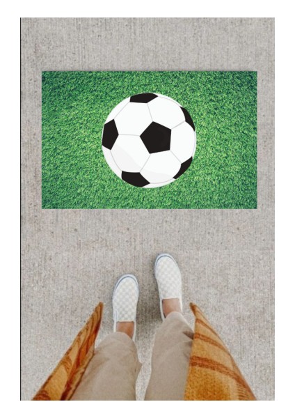 Kapı Önü Paspası Dekoratif Dijital Baskı Futbol Topu P-2346
