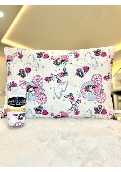 Tek Kişilik Prenses Desenli Lastikli Çarşaf Takımı