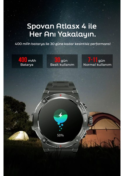 Atlasx-4 Gps Haritalar Dahili Müzik Sesli Görüşme Türkçe Akıllı Saat