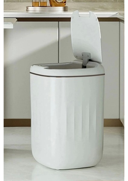 Baysa Akıllı Teknolojik Çöp Kutusu Otomatik Aç Kapat Sensörlü Mutfak Banyo Ev 20L Beyaz-Siyah modelleri