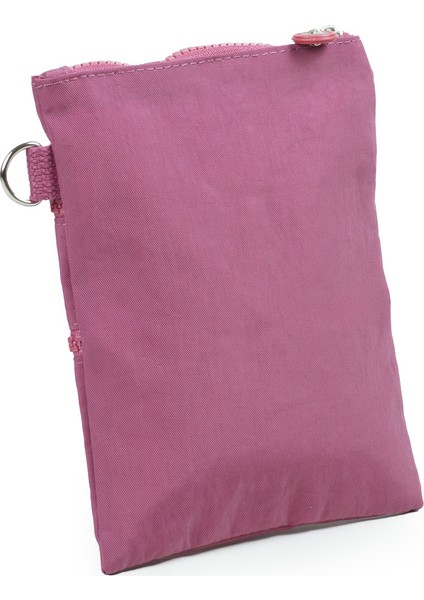 Krinkıl/klinkır Su Geçirmez 3 Fermuarlı Omuz Askılı Cep Telefon Taşıma Çanta Cüzdan Gül Pembe 1115G