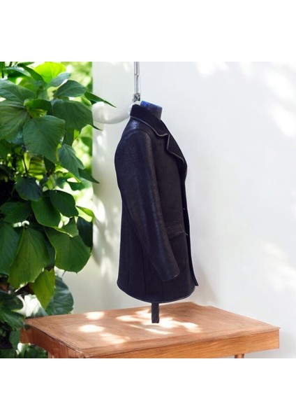 Kürklü Deri Erkek Kışlık Mont Uzun Kesim El Yapımı Erkek Deri Mont Siyah