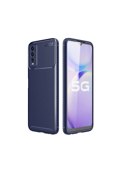 Vivo Y20 Kılıf Karbon Desenli Şık Tamia Premium Silikon Kapak