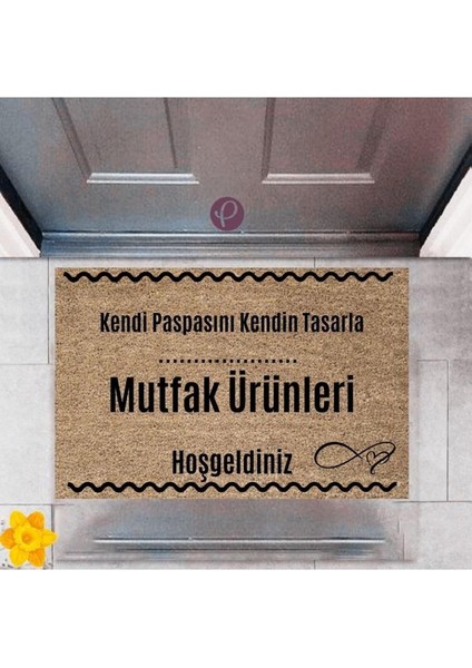 Kapı Önü Paspası Dekoratif Dijital Baskı Mutfak Ürünleri P-2514