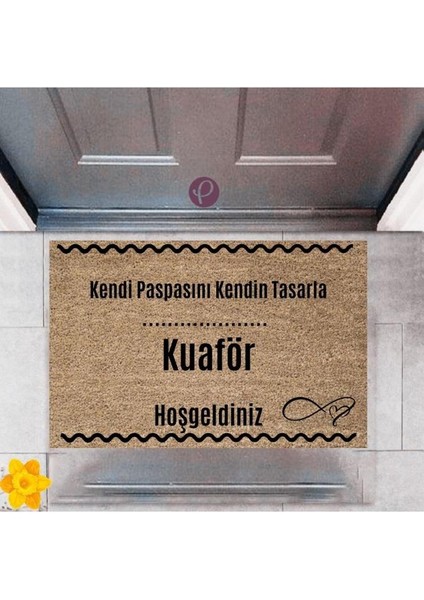 Kapı Önü Paspası Dekoratif Dijital Baskı Kuaför P-2557