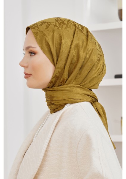 Scarf Jakar Eşarp - Floş Jakar Mermer Eşarp 4258