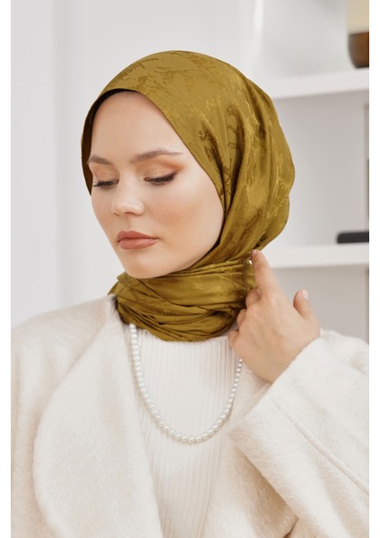 Scarf Jakar Eşarp - Floş Jakar Mermer Eşarp 4258